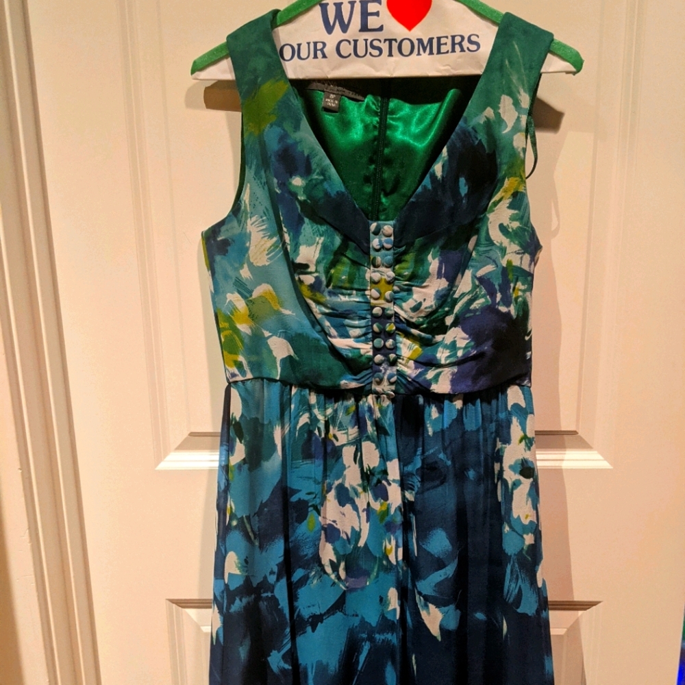 Green flowery dress